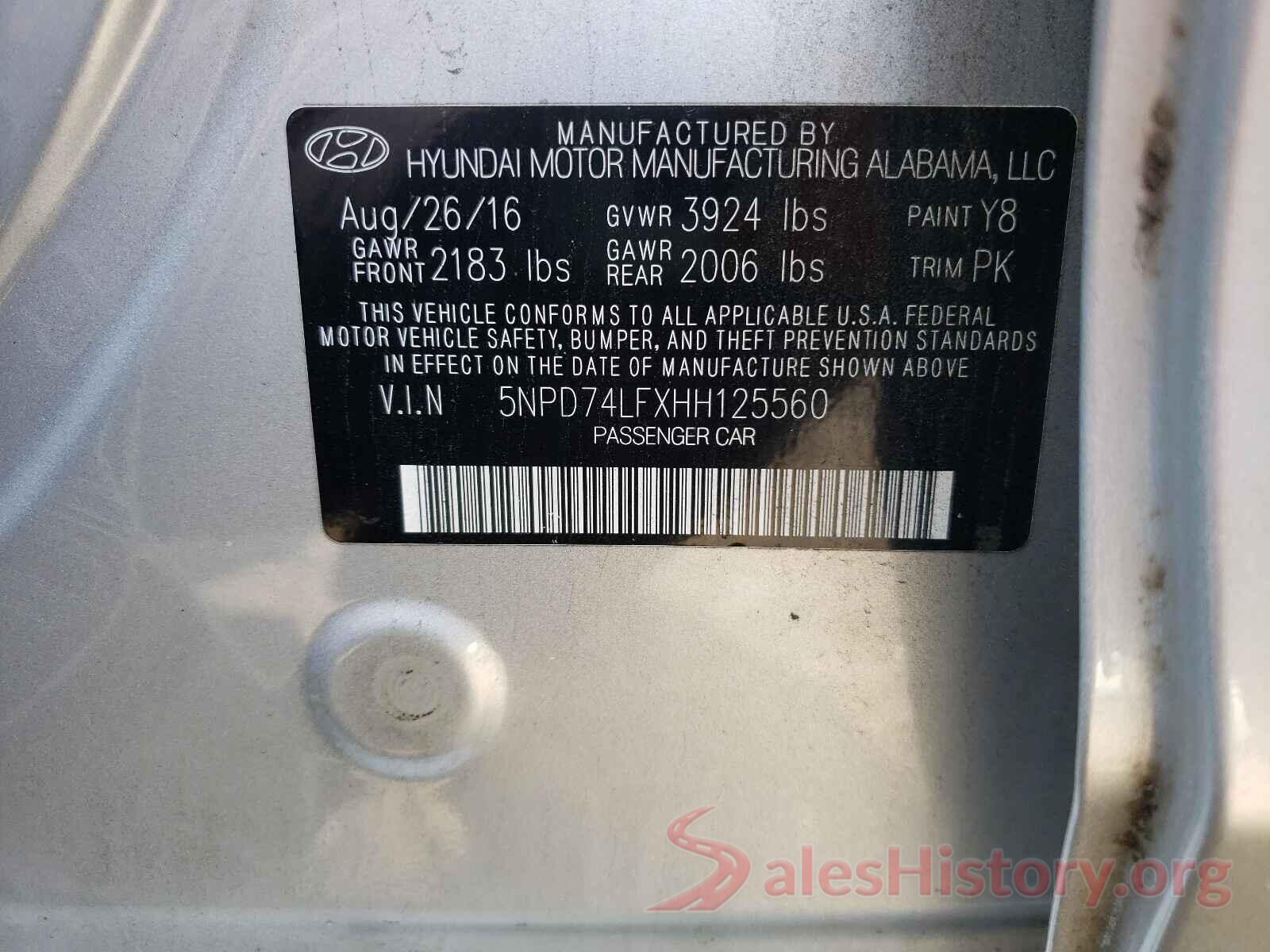 5NPD74LFXHH125560 2017 HYUNDAI ELANTRA