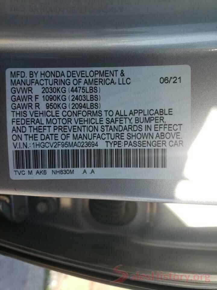 1HGCV2F95MA023694 2021 HONDA ACCORD