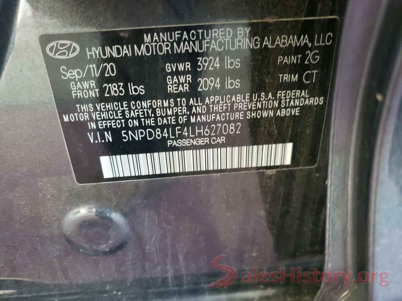 5NPD84LF4LH627082 2020 HYUNDAI ELANTRA