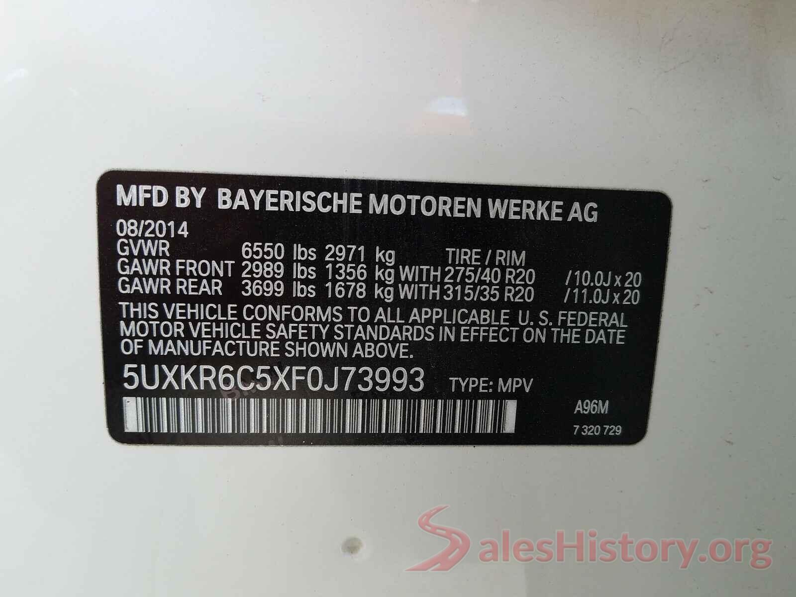 5UXKR6C5XF0J73993 2015 BMW X5