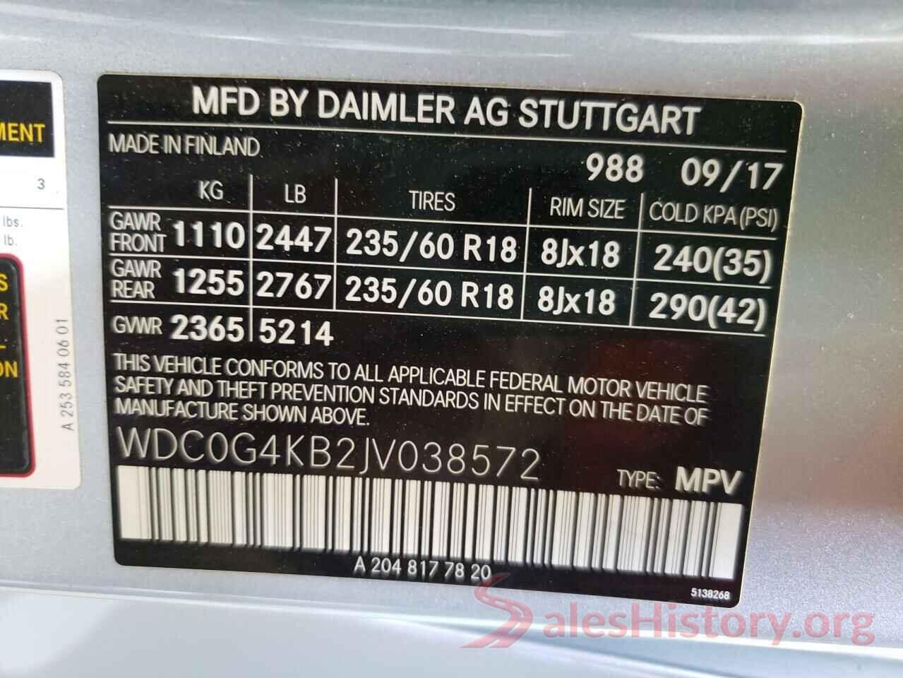 WDC0G4KB2JV038572 2018 MERCEDES-BENZ GLC-CLASS