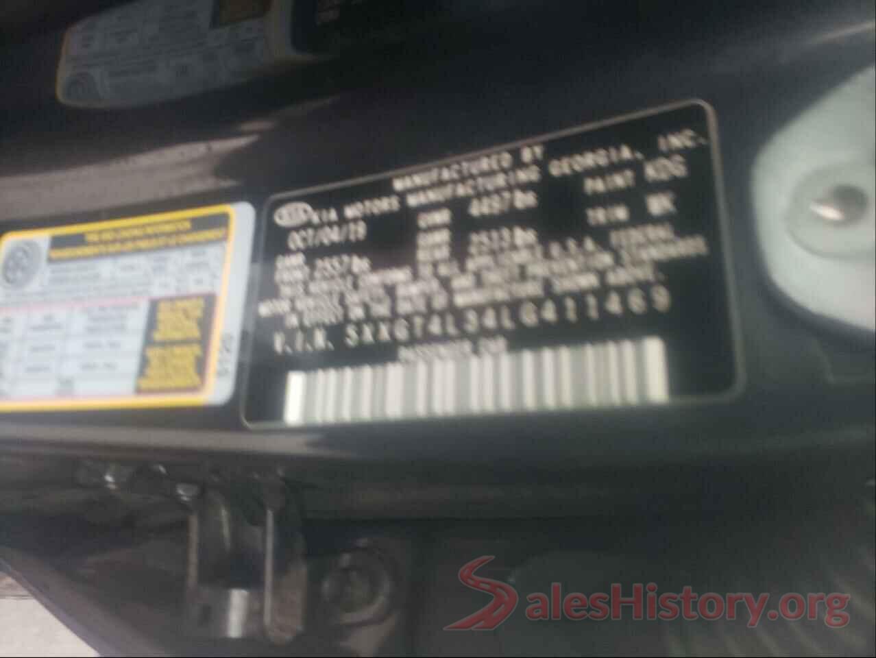 5XXGT4L34LG411469 2020 KIA OPTIMA