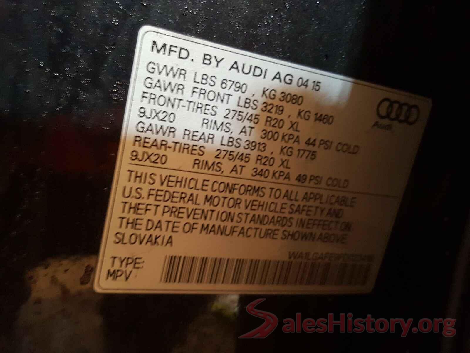 WA1LGAFE9FD023418 2015 AUDI Q7