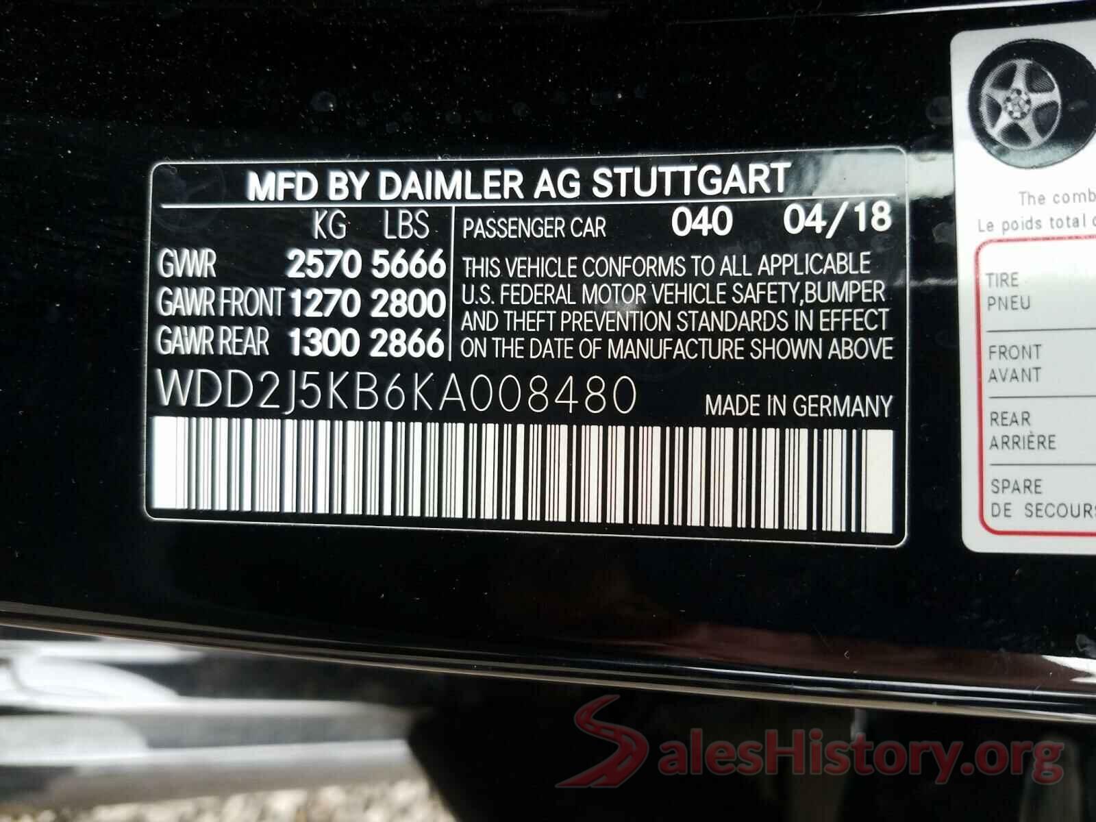 WDD2J5KB6KA008480 2019 MERCEDES-BENZ C CLASS