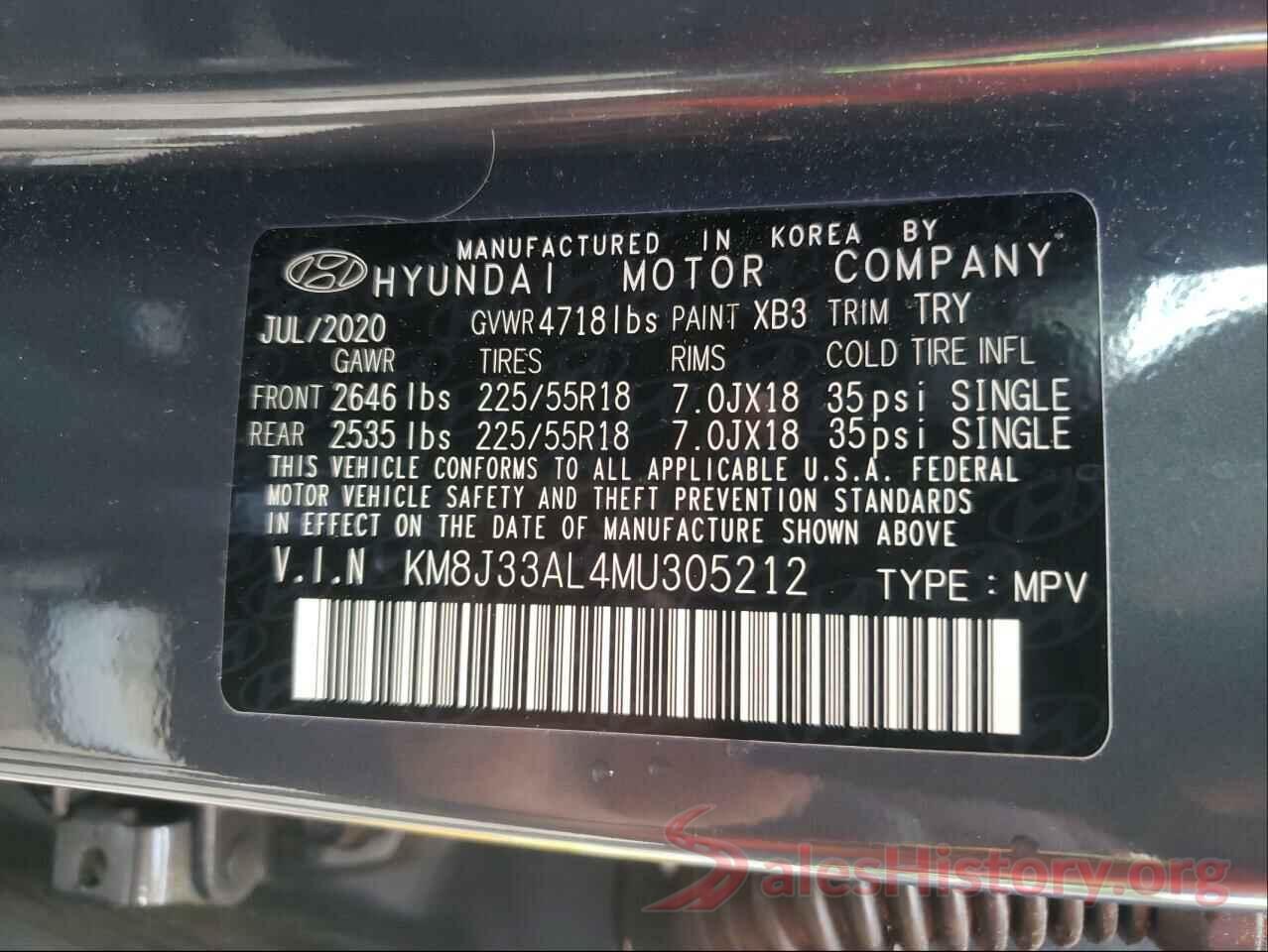 KM8J33AL4MU305212 2021 HYUNDAI TUCSON