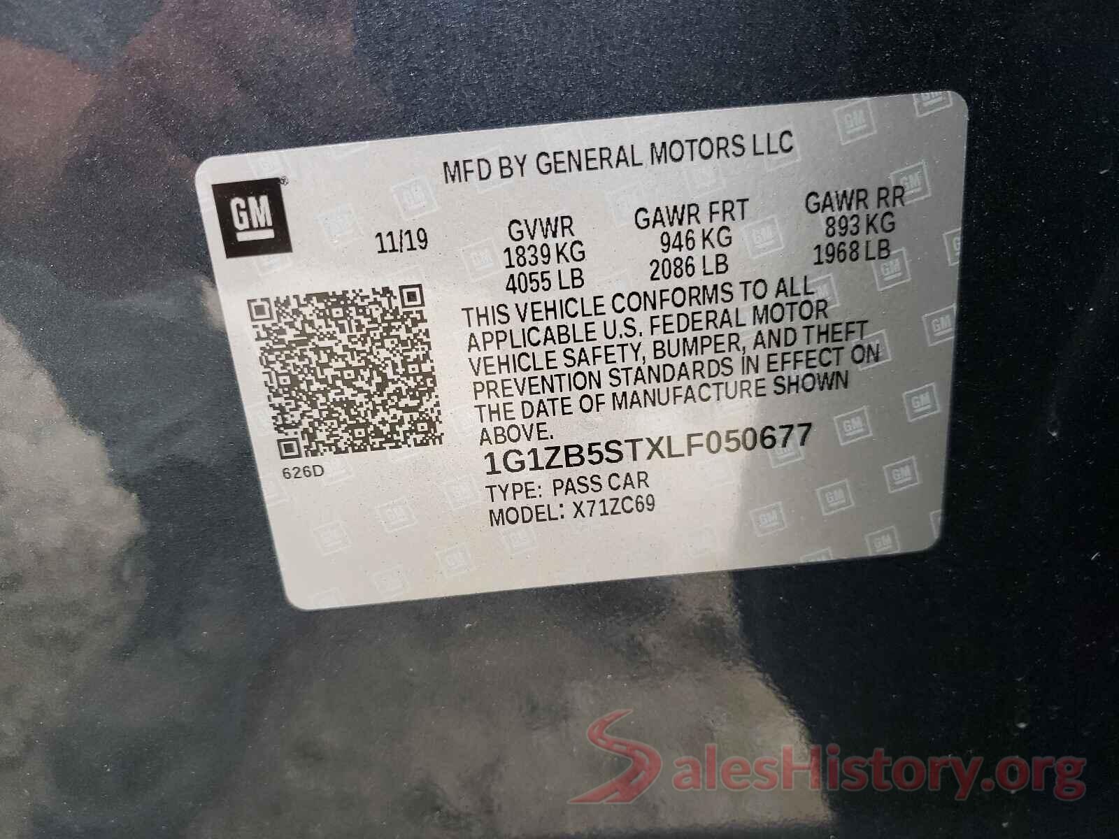 1G1ZB5STXLF050677 2020 CHEVROLET MALIBU