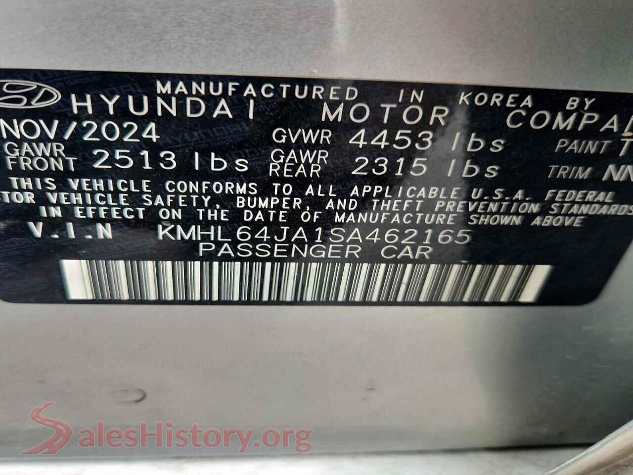 2025 HYUNDAI SONATA VIN KMHL64JA1SA462165, wheel and tire