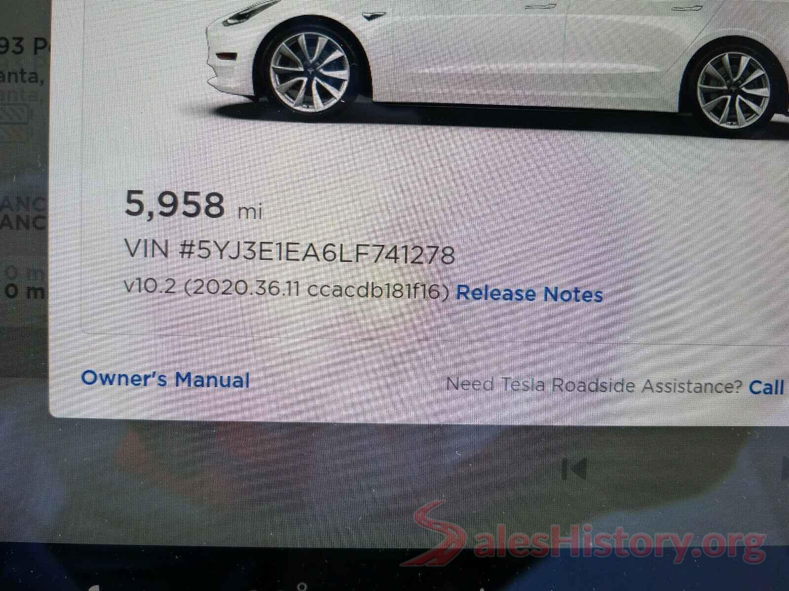 5YJ3E1EA6LF741278 2020 TESLA MODEL 3