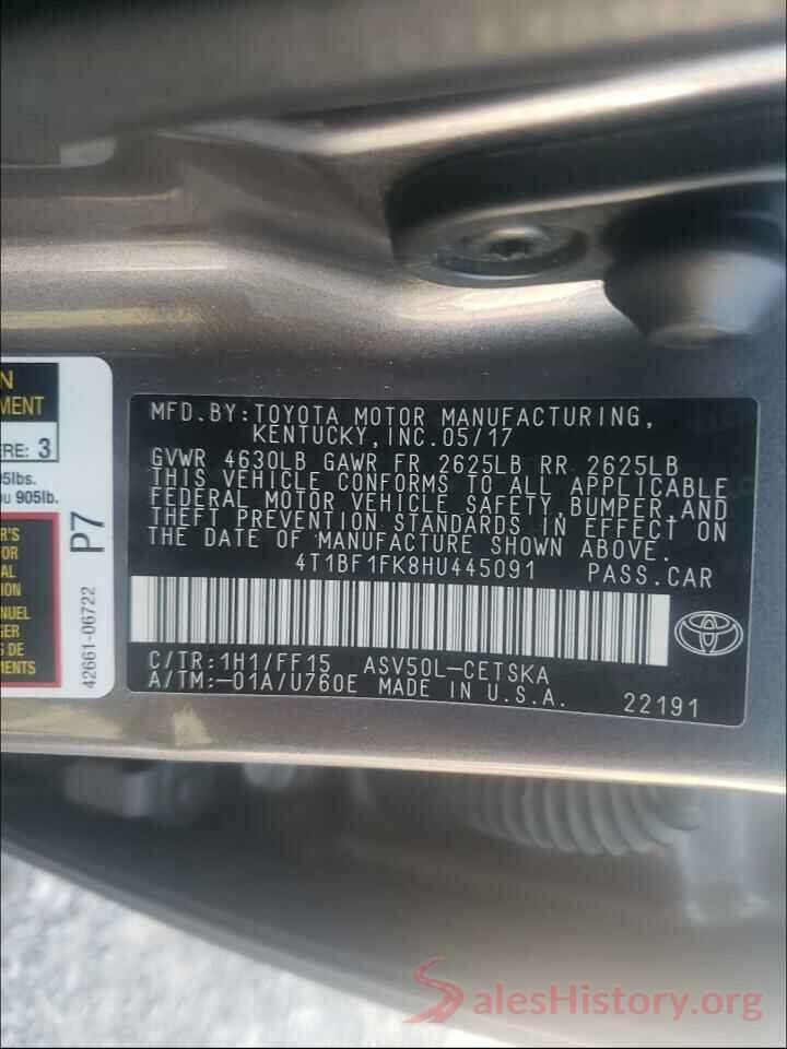 4T1BF1FK8HU445091 2017 TOYOTA CAMRY