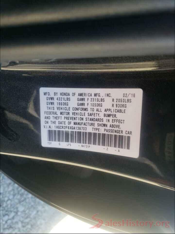 1HGCR2F6XGA136703 2016 HONDA ACCORD