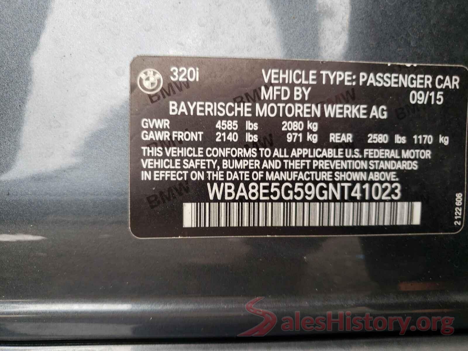 WBA8E5G59GNT41023 2016 BMW 3 SERIES