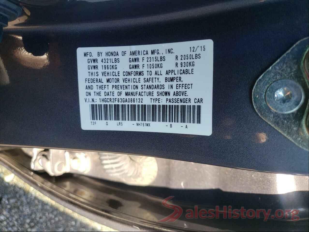 1HGCR2F83GA086132 2016 HONDA ACCORD