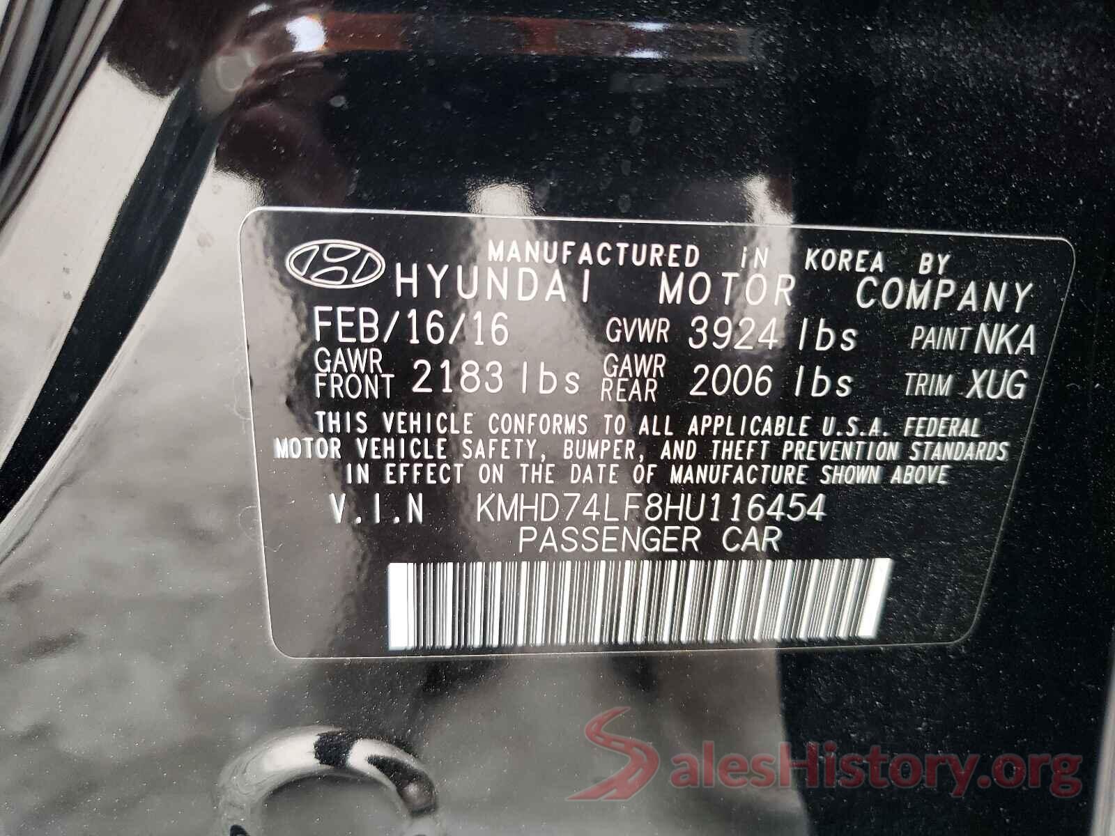 KMHD74LF8HU116454 2017 HYUNDAI ELANTRA