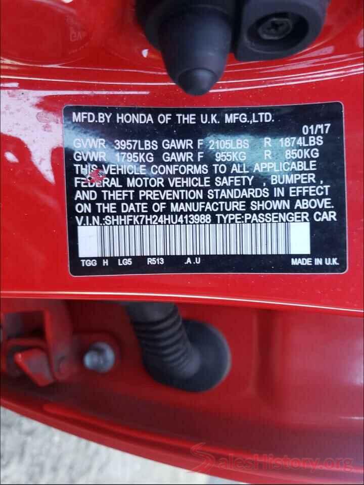 SHHFK7H24HU413988 2017 HONDA CIVIC