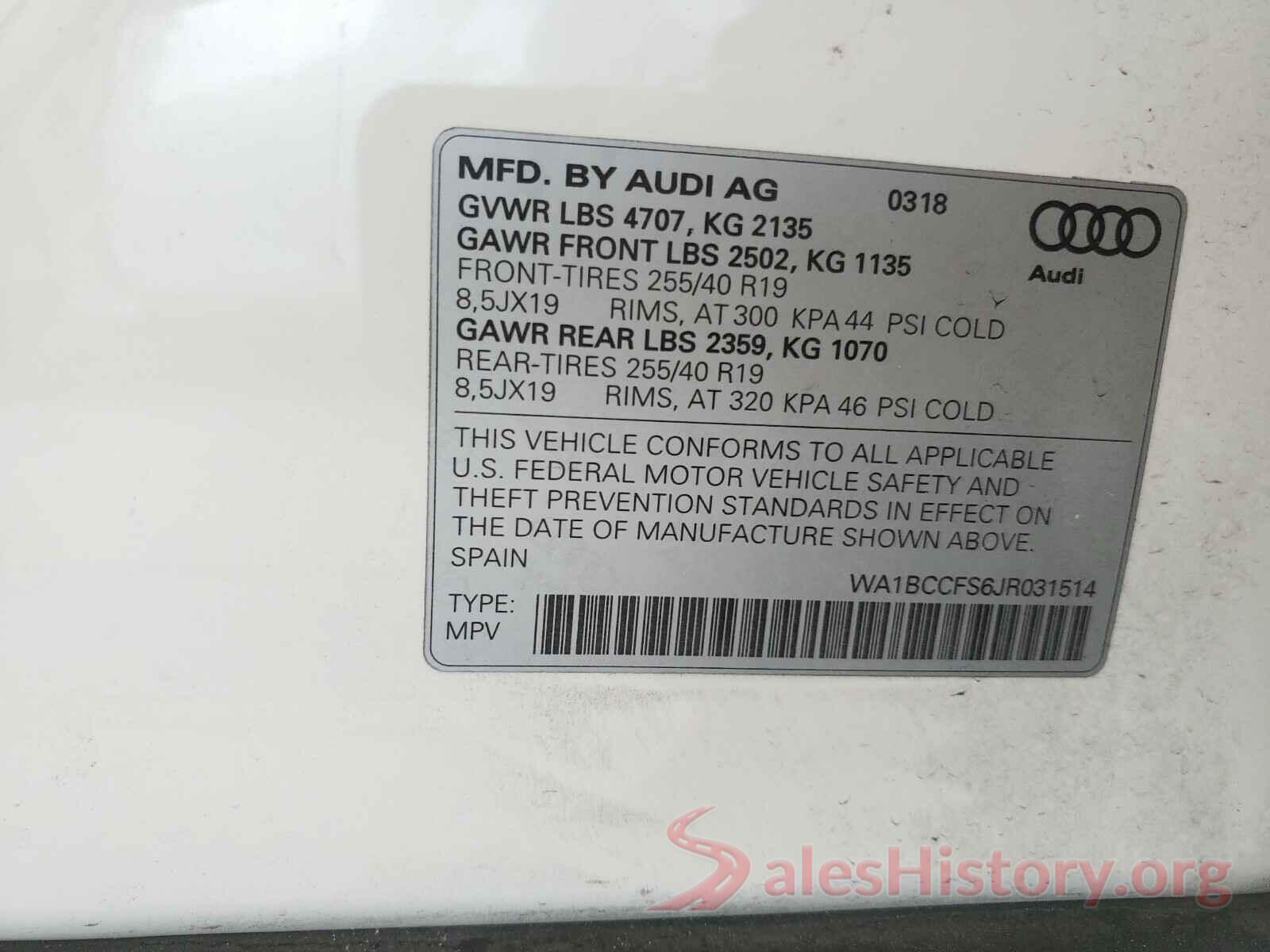 WA1BCCFS6JR031514 2018 AUDI Q3