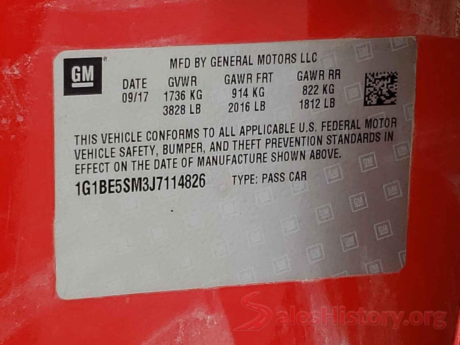 1G1BE5SM3J7114826 2018 CHEVROLET CRUZE