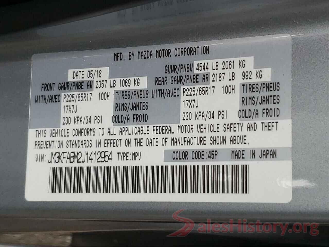 JM3KFABM2J1412954 2018 MAZDA CX-5