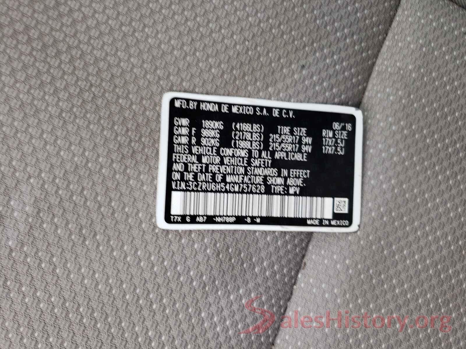 3CZRU6H54GM757628 2016 HONDA HR-V