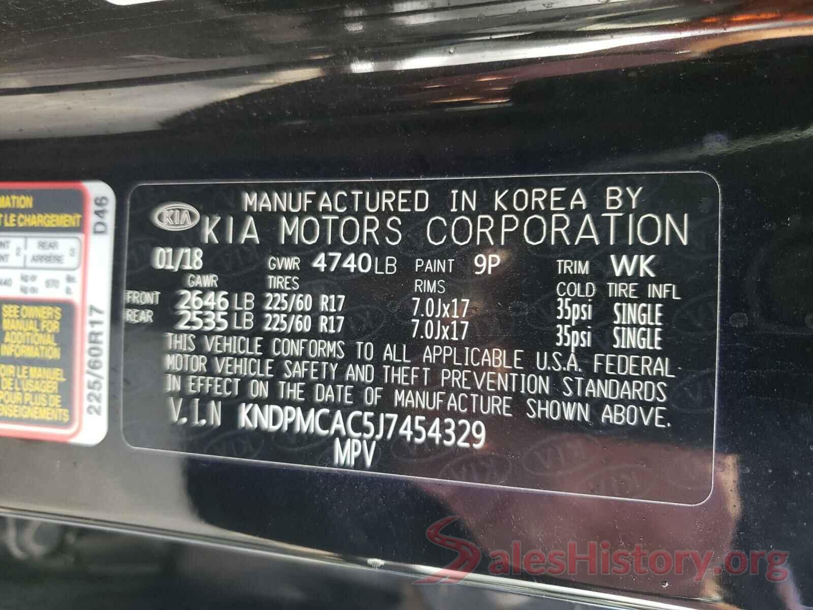 KNDPMCAC5J7454329 2018 KIA SPORTAGE