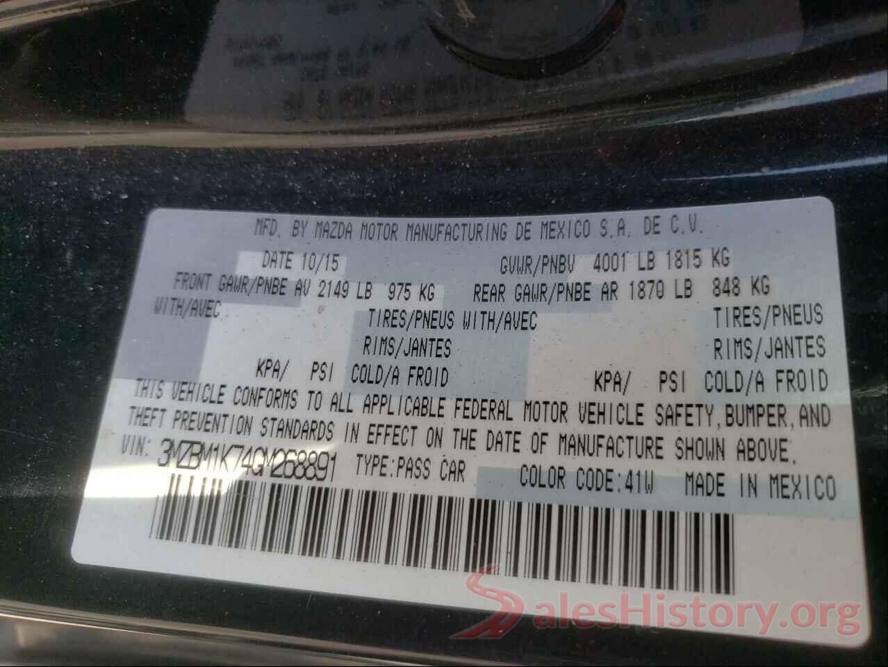 3MZBM1K74GM268891 2016 MAZDA 3