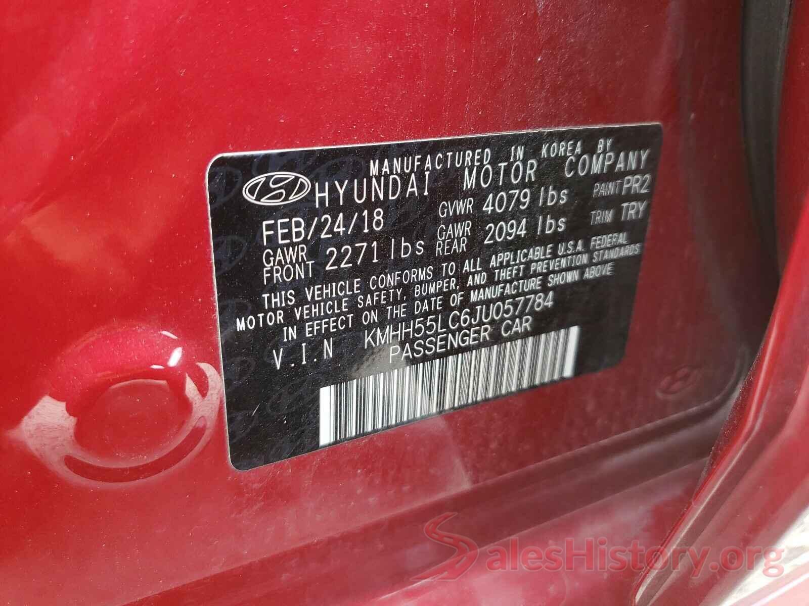 KMHH55LC6JU057784 2018 HYUNDAI ELANTRA