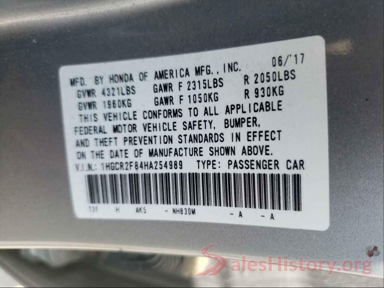 1HGCR2F84HA254989 2017 HONDA ACCORD