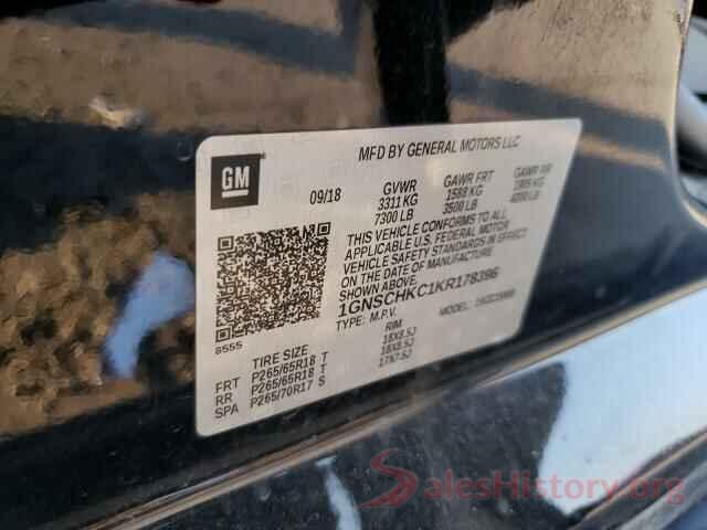 1GNSCHKC1KR178396 2019 CHEVROLET SUBURBAN