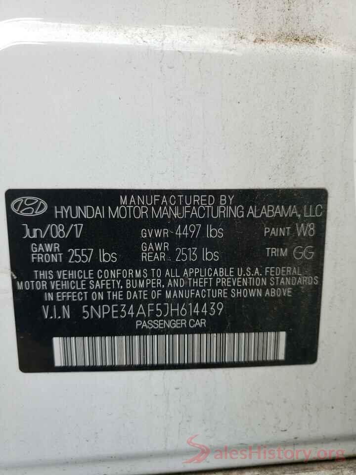 5NPE34AF5JH614439 2018 HYUNDAI SONATA