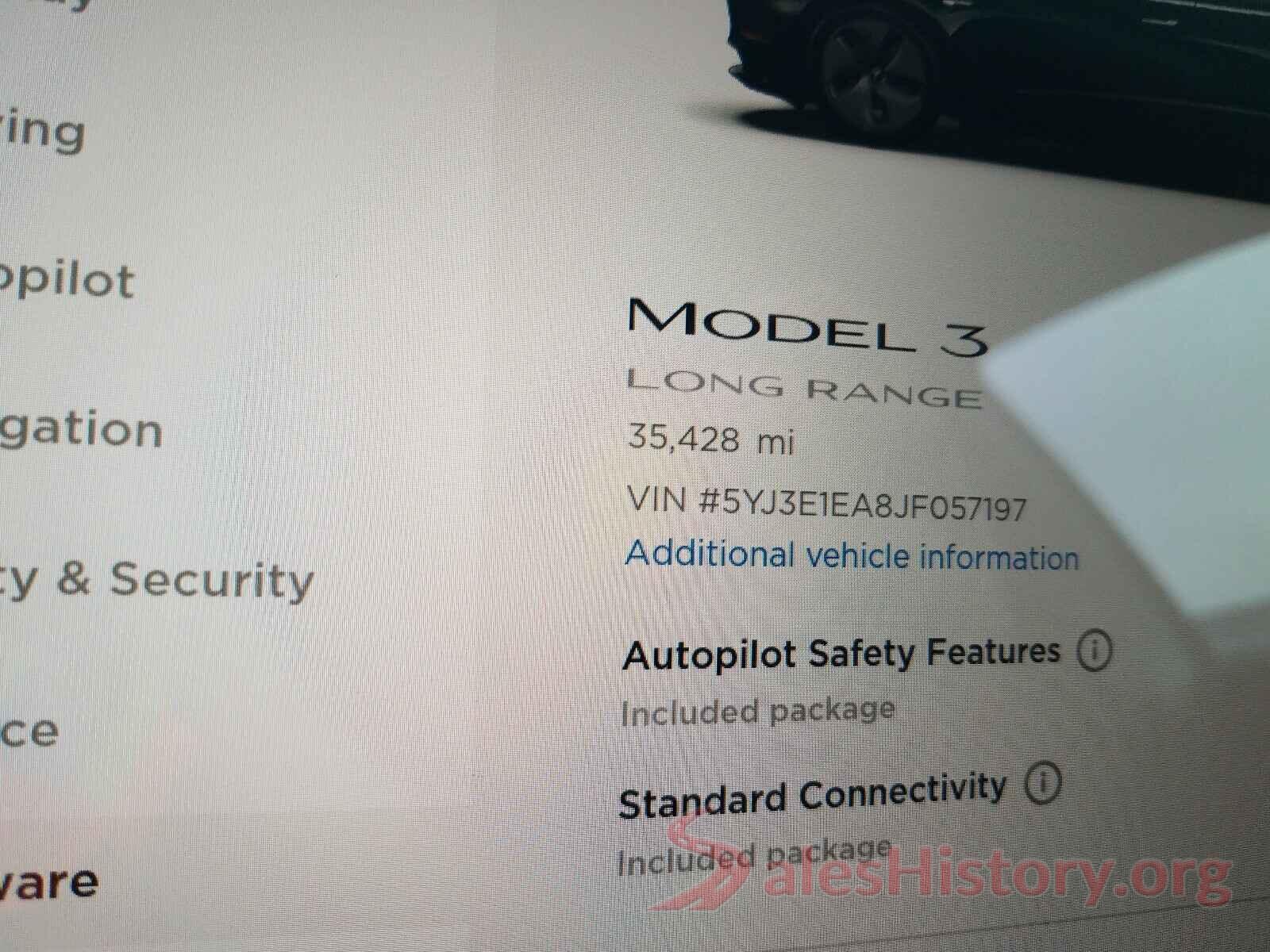 5YJ3E1EA8JF057197 2018 TESLA MODEL 3