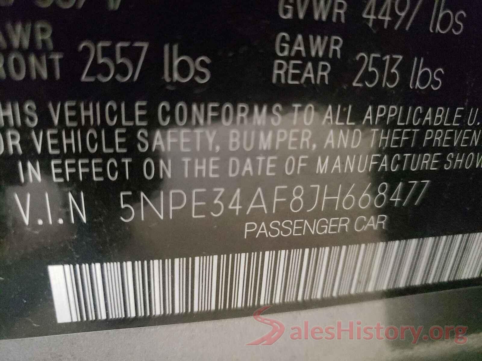 5NPE34AF8JH668477 2018 HYUNDAI SONATA