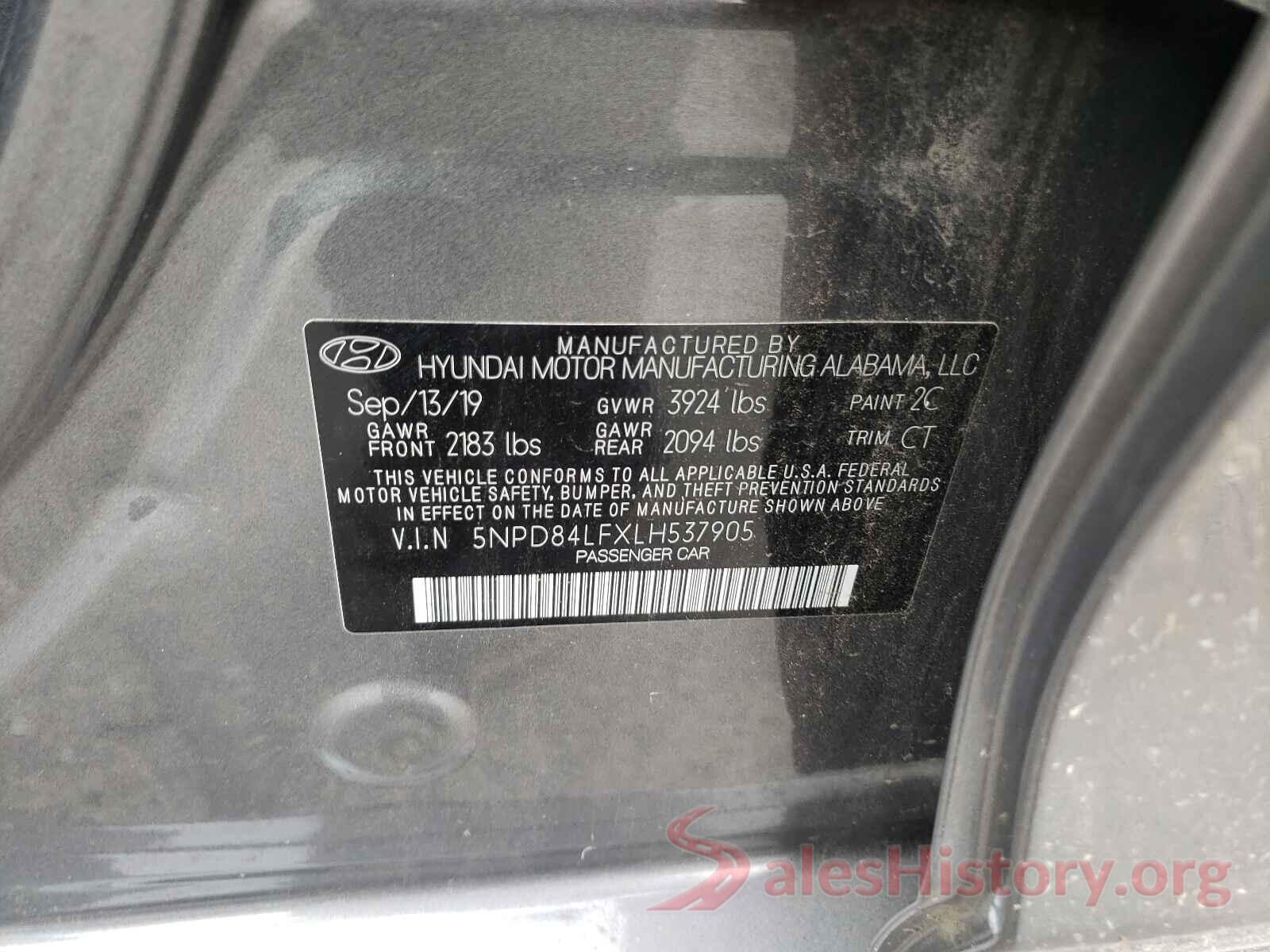 5NPD84LFXLH537905 2020 HYUNDAI ELANTRA