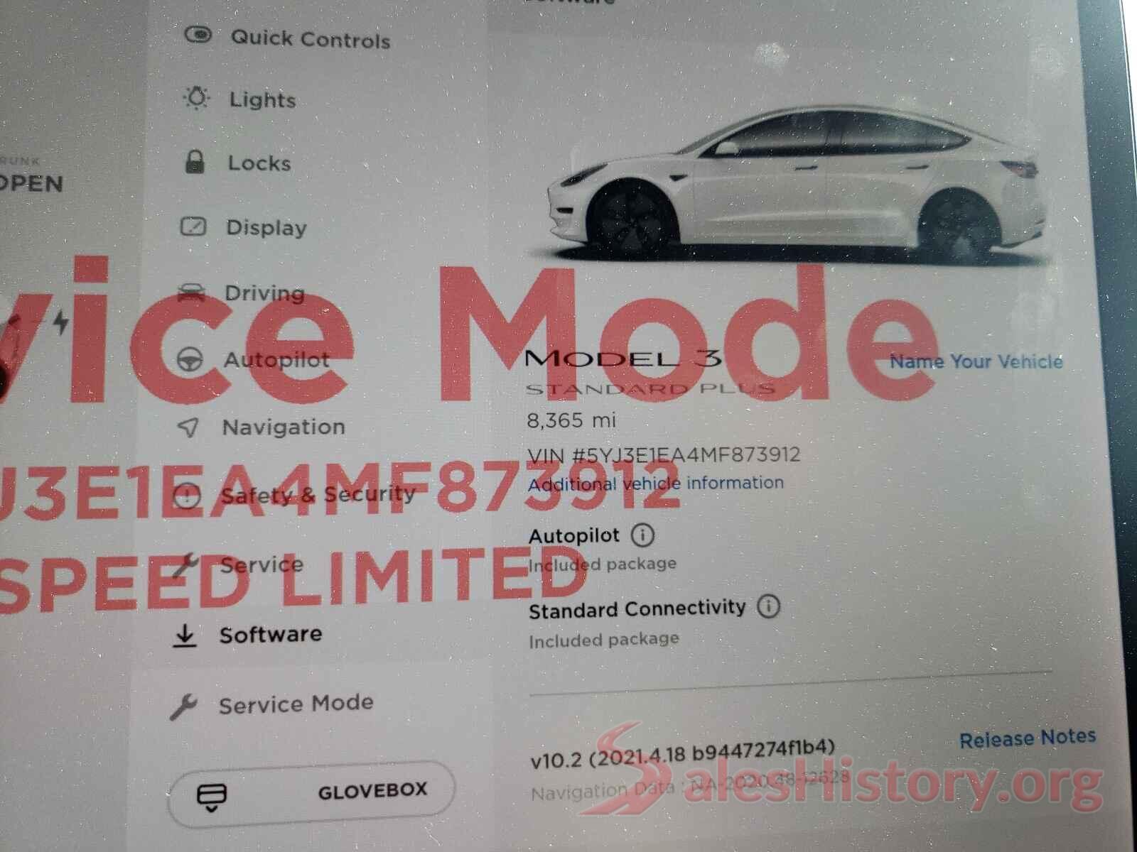 5YJ3E1EA4MF873912 2021 TESLA MODEL 3