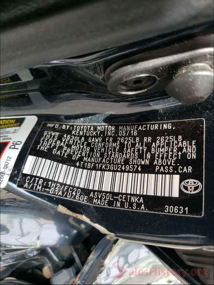 4T1BF1FK3GU249574 2016 TOYOTA CAMRY