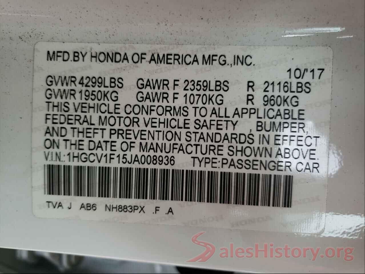 1HGCV1F15JA008936 2018 HONDA ACCORD