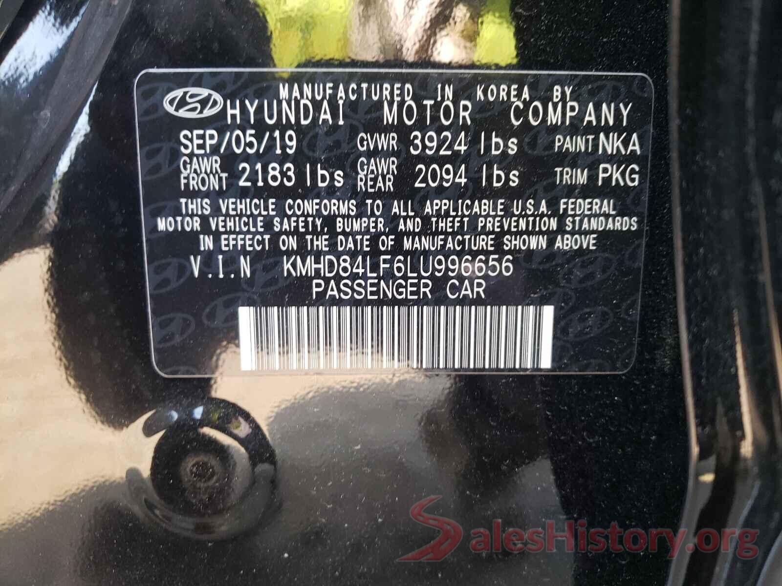 KMHD84LF6LU996656 2020 HYUNDAI ELANTRA