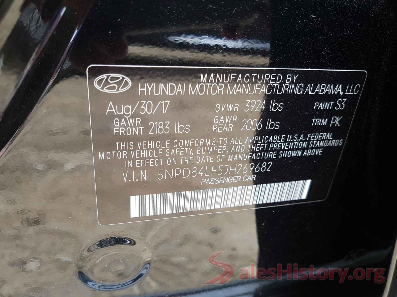 5NPD84LF5JH269682 2018 HYUNDAI ELANTRA