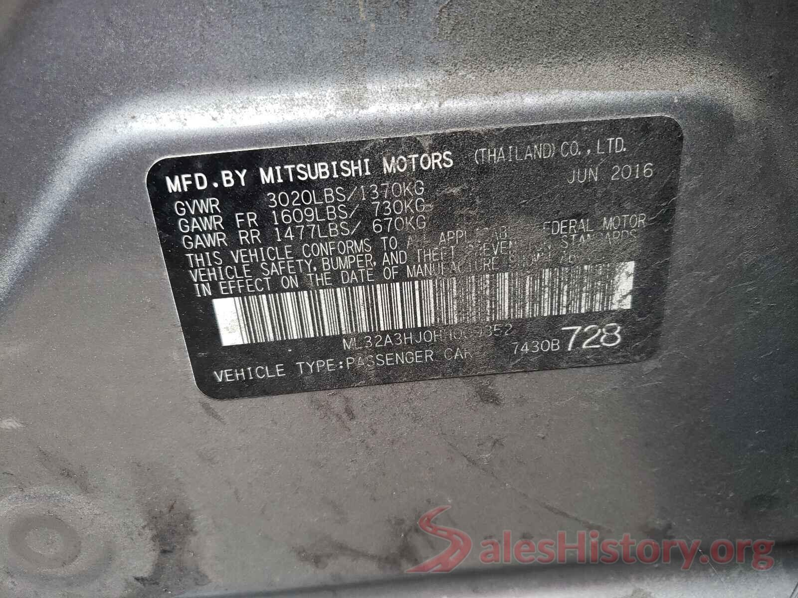 ML32A3HJ0HH009852 2017 MITSUBISHI MIRAGE