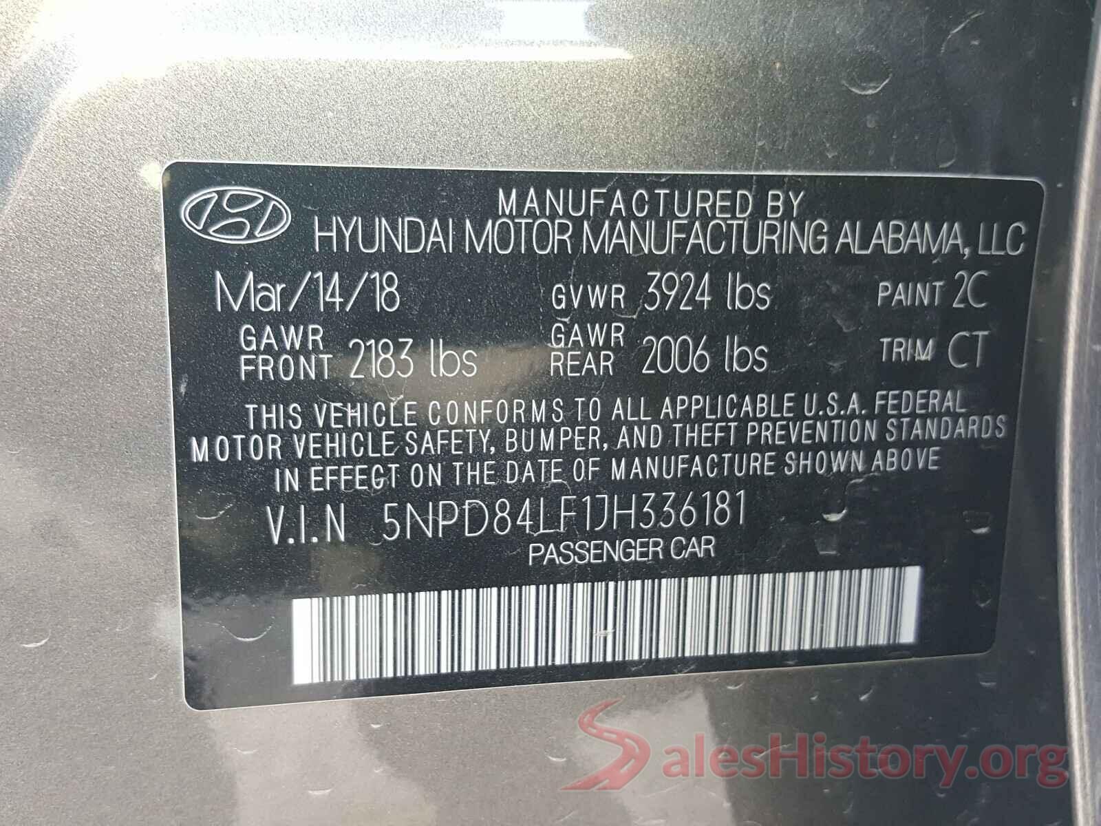 5NPD84LF1JH336181 2018 HYUNDAI ELANTRA