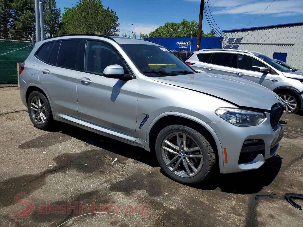 2020 BMW X3 VIN 5UXTY5C08L9C71646, rear 3/4 view