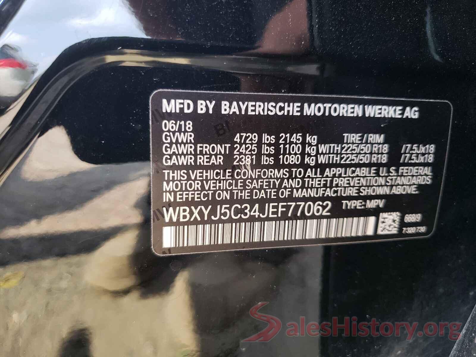 WBXYJ5C34JEF77062 2018 BMW X2