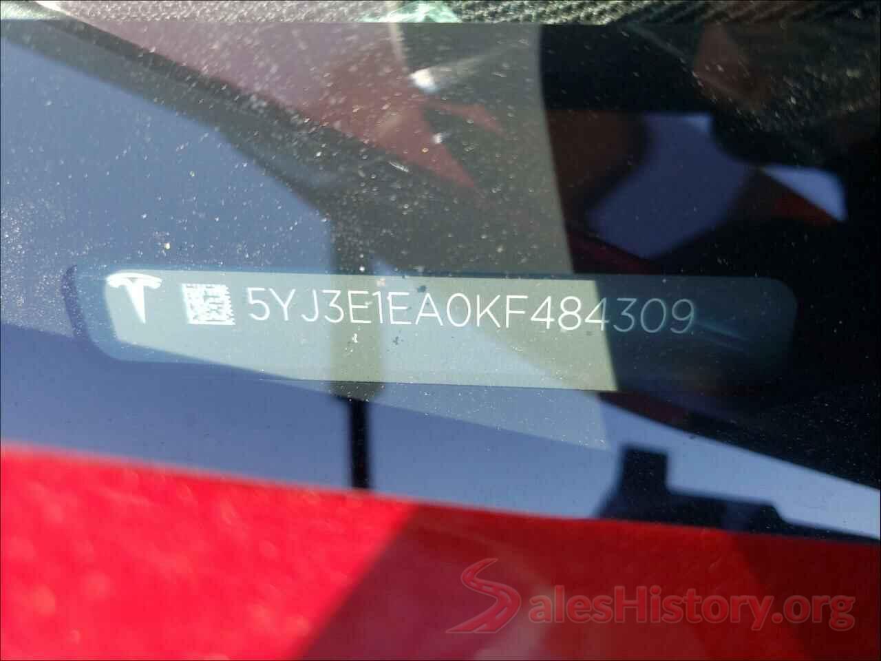 5YJ3E1EA0KF484309 2019 TESLA MODEL 3