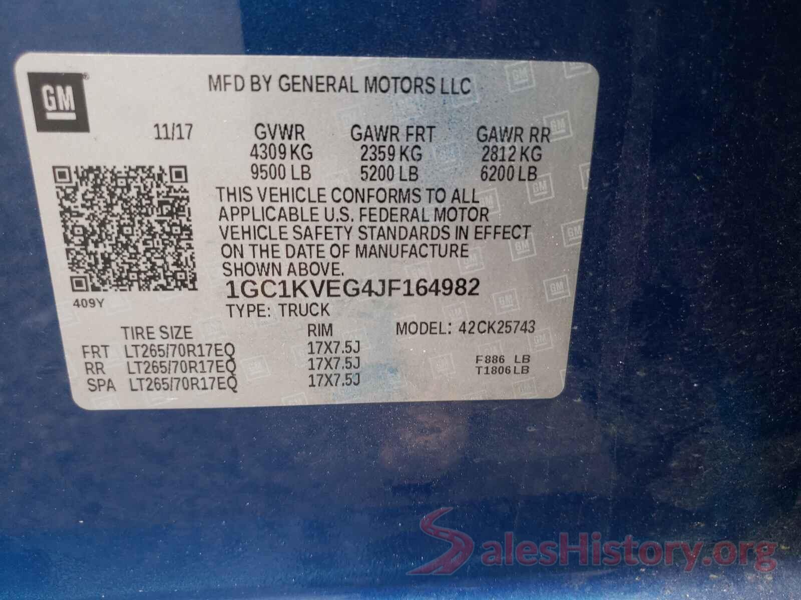 1GC1KVEG4JF164982 2018 CHEVROLET SILVERADO