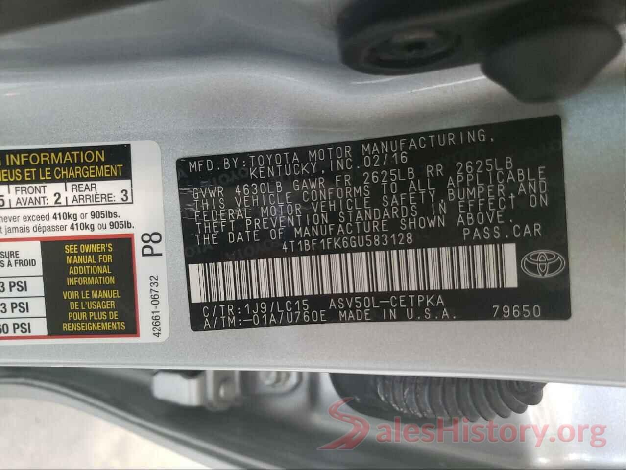 4T1BF1FK6GU583128 2016 TOYOTA CAMRY