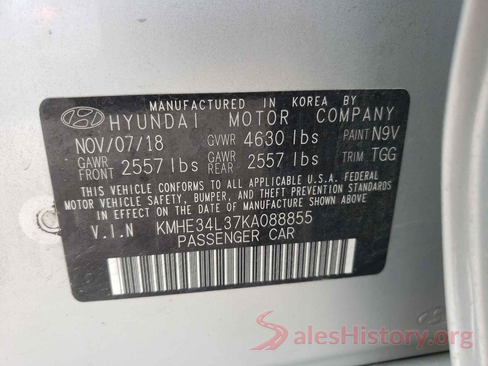 KMHE34L37KA088855 2019 HYUNDAI SONATA