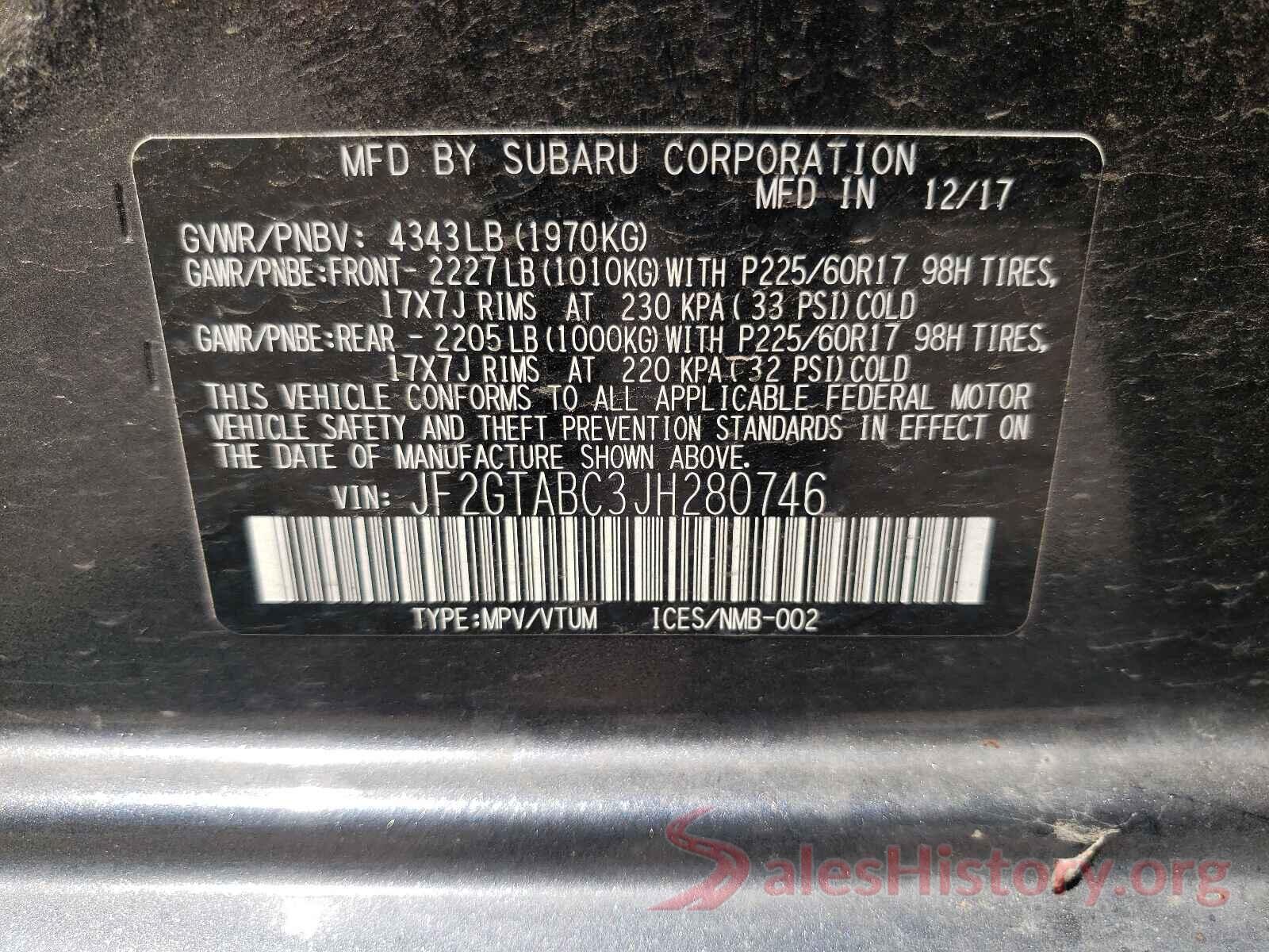 JF2GTABC3JH280746 2018 SUBARU CROSSTREK