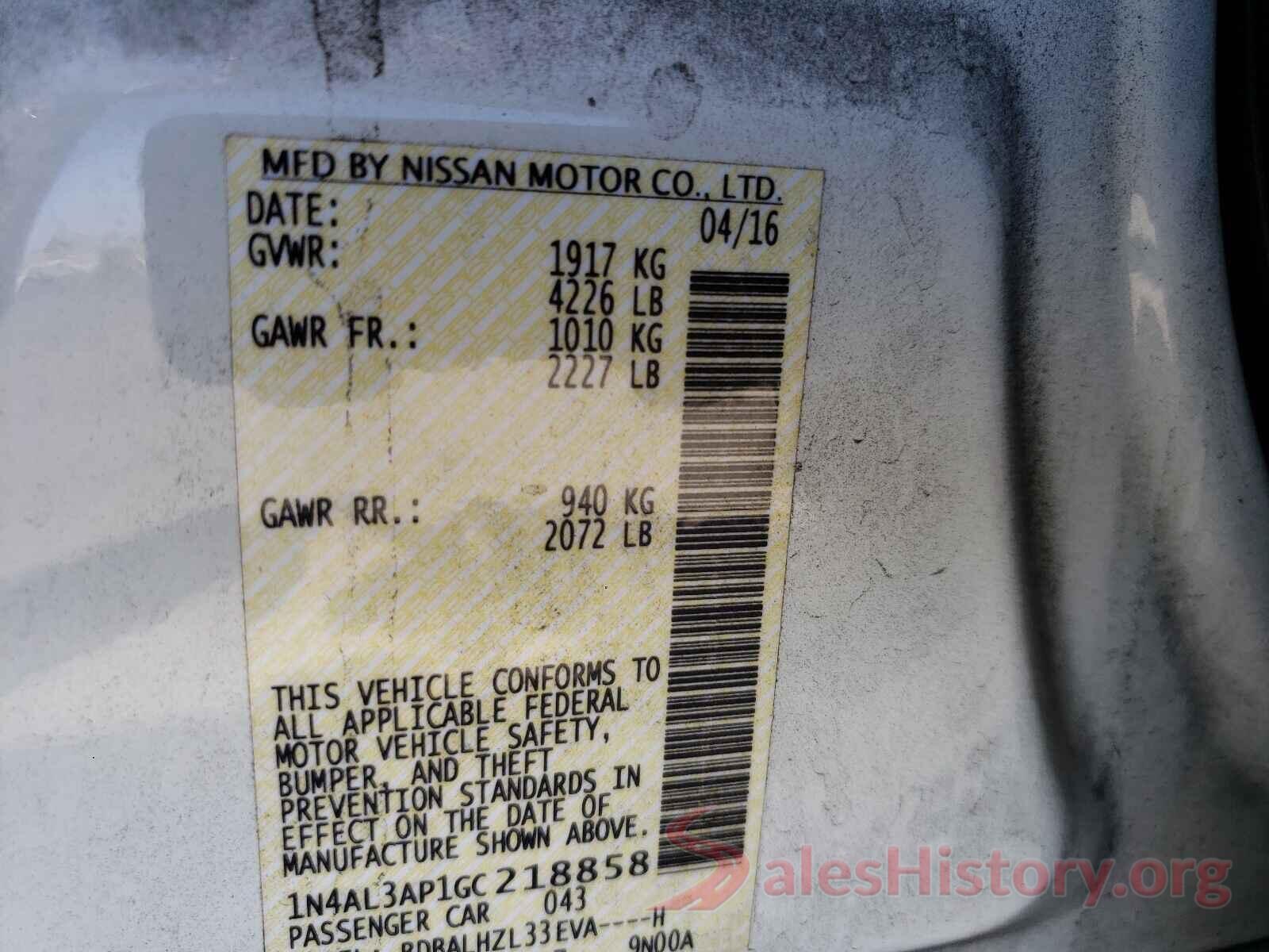 1N4AL3AP1GC218858 2016 NISSAN ALTIMA