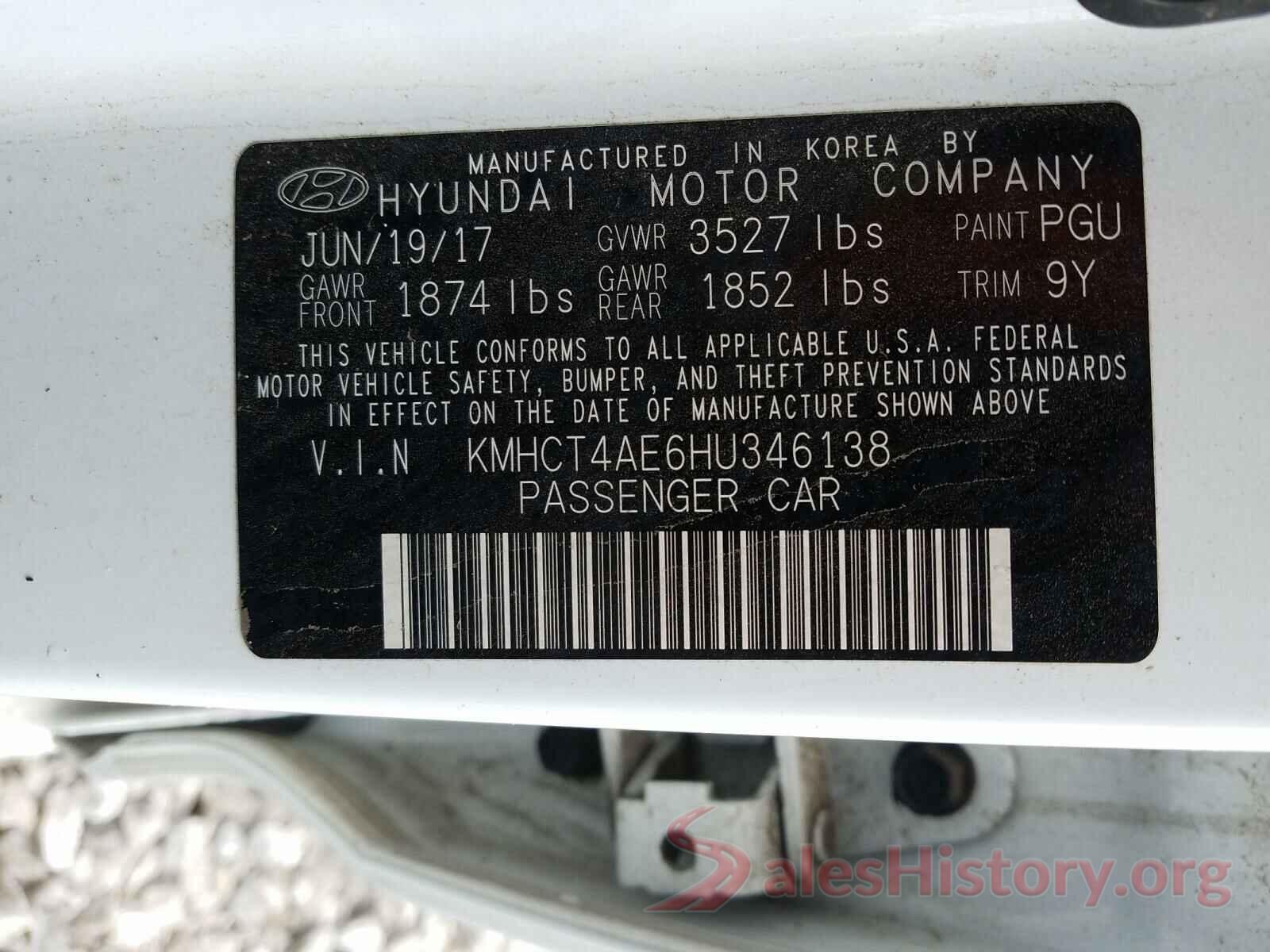 KMHCT4AE6HU346138 2017 HYUNDAI ACCENT