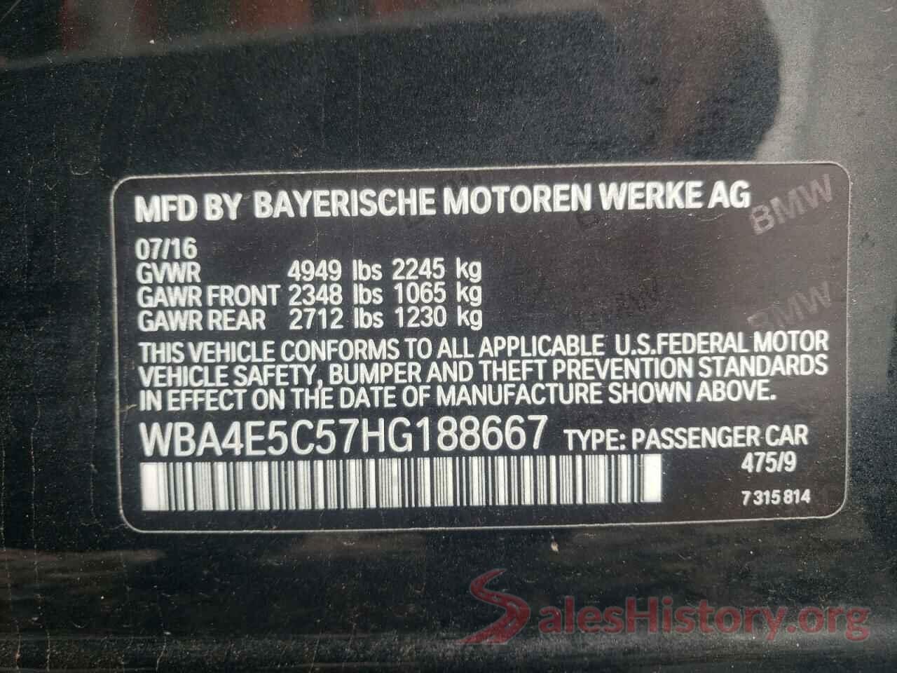 WBA4E5C57HG188667 2017 BMW 4 SERIES