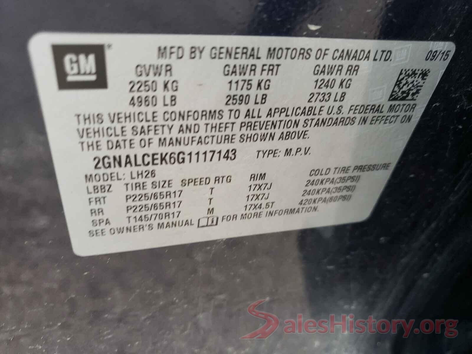 2GNALCEK6G1117143 2016 CHEVROLET EQUINOX