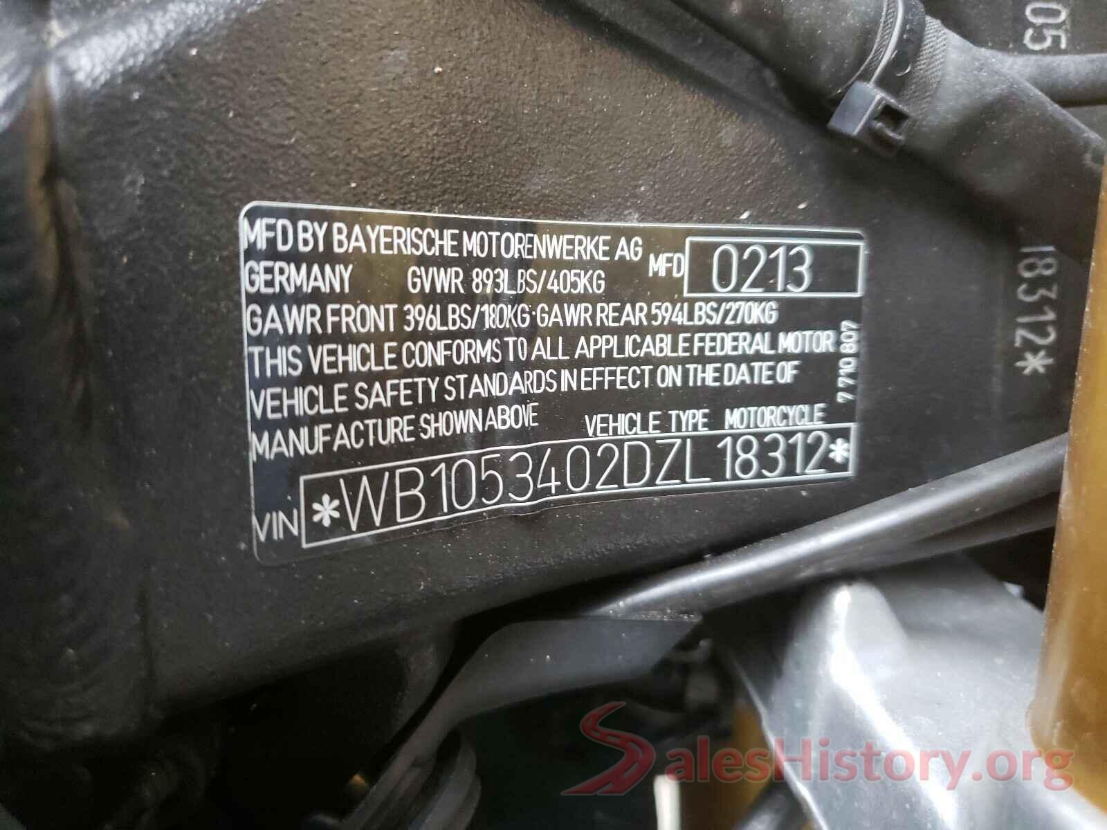 WB1053402DZL18312 2013 BMW MOTORCYCLE